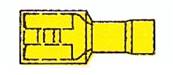Cosse Total isole clips femelle Jaune largeur 6.3mm cble 6mm