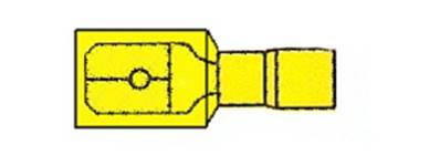 Cosse Total isolée clips mâle Jaune largeur 6.3mm câble 6mm²