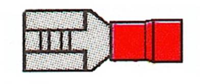 Cosse pré-isolée clips femelle Rouge larg. 4.8mm câble 1.5mm²