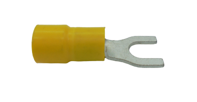 Cosse pré-isolée Jaune à fourches câble 6mm² vis M5