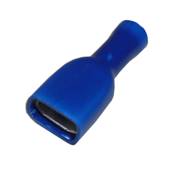 Cosse Total isolée femelle Bleue largeur 6,3mm² câble 2,5mm²