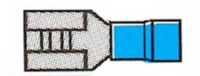 Cosse pré-isolée clips femelle Bleue larg. 6.3mm câble 2.5mm²