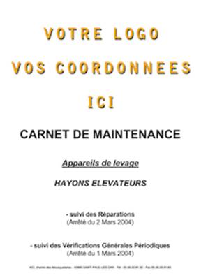 CARNETS DE MAINTENANCE PERSONNALISES - PACK DE 25