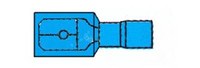 Cosse Total isolée clips mâle Bleu largeur 6.3mm câble 2.5mm²