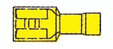 Cosse Total isolée clips femelle Jaune largeur 6.3mm câble 6mm²