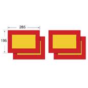 4 Plaques support ALU 285x195mm Epaisseur 1 mm ECE70 - remorque et semi-remorque