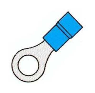 Cosse pré-isolée à oeil Bleue câble 2,5mm² vis M4